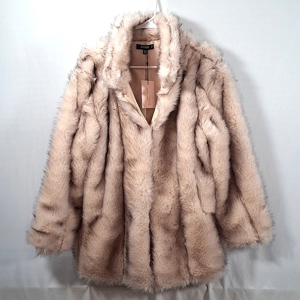 Misguided Pink with Dark Accents Pelted Faux Fur